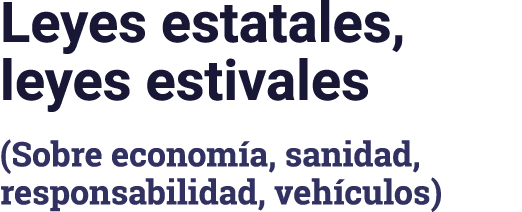 Leyes estatales, leyes estivales (Sobre econom a, sanidad, responsabilidad, veh culos)