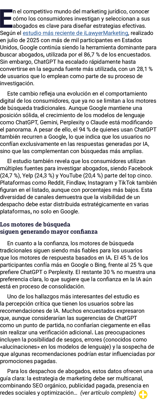En el competitivo mundo del marketing jur dico, conocer c mo los consumidores investigan y seleccionan a sus abogados...