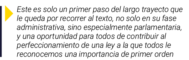 ￼ Este es solo un primer paso del largo trayecto que le queda por recorrer al texto, no solo en su fase administrativ...