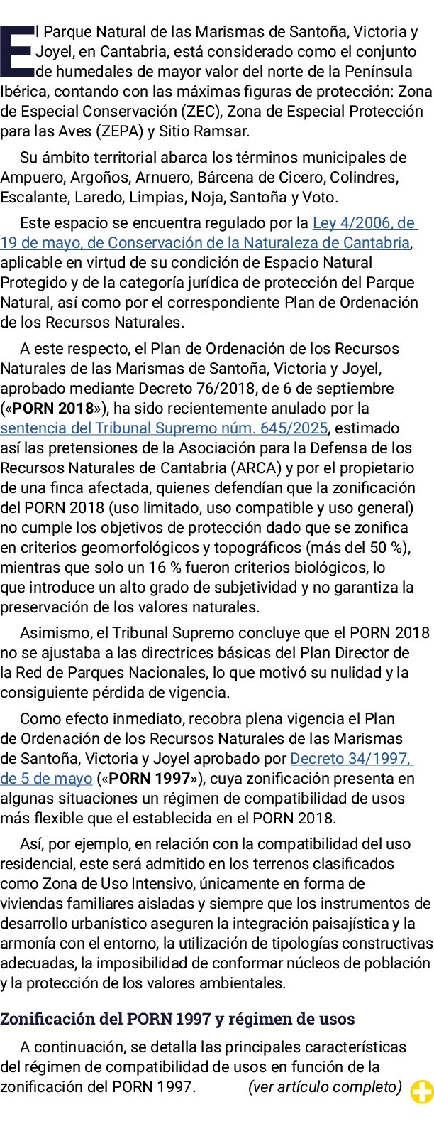 El Parque Natural de las Marismas de Santo a, Victoria y Joyel, en Cantabria, est considerado como el conjunto de hu...