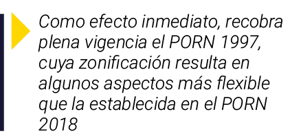 ￼ Como efecto inmediato, recobra plena vigencia el PORN 1997, cuya zonificaci n resulta en algunos aspectos m s flexi...