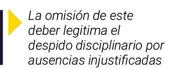 ￼ La omisi n de este deber legitima el despido disciplinario por ausencias injustificadas