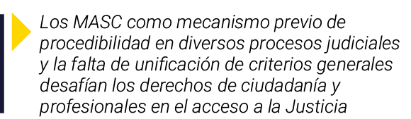 ￼ Los MASC como mecanismo previo de procedibilidad en diversos procesos judiciales y la falta de unificaci n de crite...