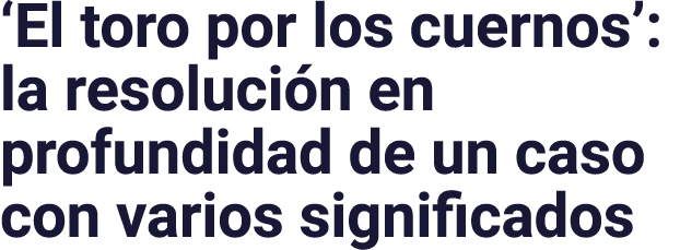 ‘El toro por los cuernos’: la resoluci n en profundidad de un caso con varios significados
