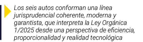 ￼ Los seis autos conforman una l nea jurisprudencial coherente, moderna y garantista, que interpreta la Ley Org nica ...