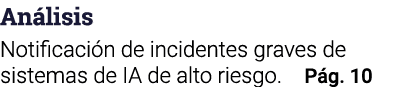 An lisis Notificaci n de incidentes graves de sistemas de IA de alto riesgo. P g. 10
