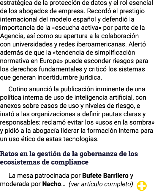 estrat gica de la protecci n de datos y el rol esencial de los abogados de empresa. Record el prestigio internaciona...