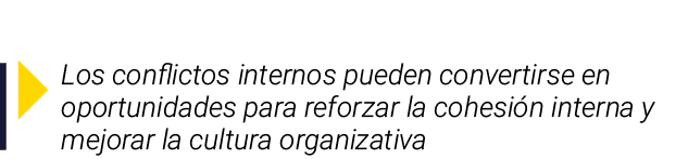 ￼ Los conflictos internos pueden convertirse en oportunidades para reforzar la cohesi n interna y mejorar la cultura ...