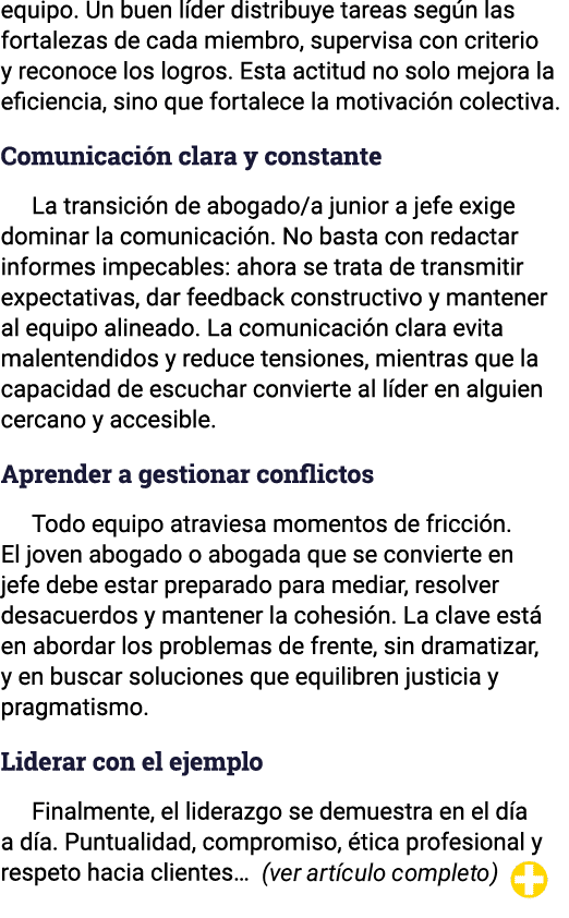 equipo. Un buen l der distribuye tareas seg n las fortalezas de cada miembro, supervisa con criterio y reconoce los l...