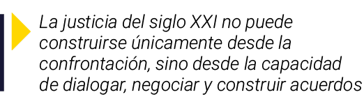 ￼ La justicia del siglo XXI no puede construirse nicamente desde la confrontaci n, sino desde la capacidad de dialog...