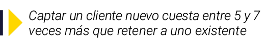 ￼ Captar un cliente nuevo cuesta entre 5 y 7 veces m s que retener a uno existente