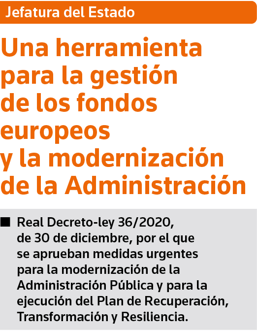 Jefatura del Estado Una herramienta para la gestión de los fondos europeos y la modernización de la Administración Re   