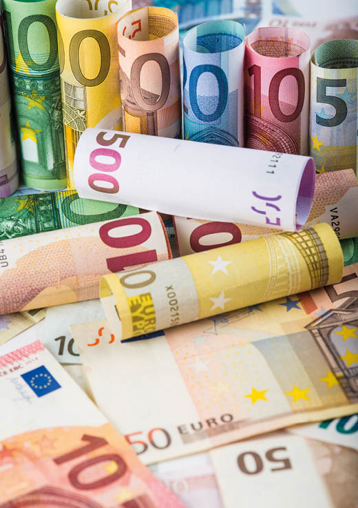 European money background made of banknotes
