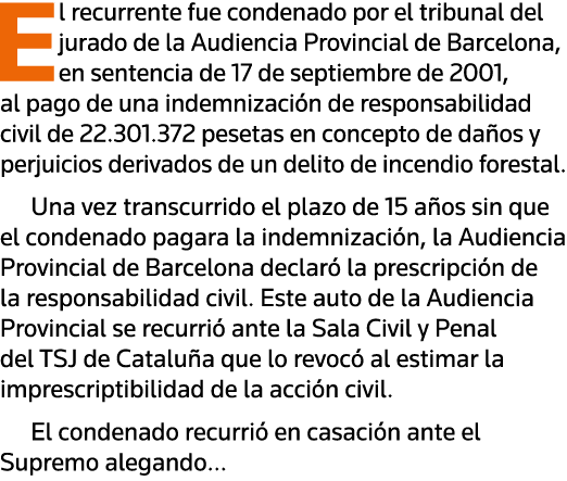El recurrente fue condenado por el tribunal del jurado de la Audiencia Provincial de Barcelona, en sentencia de 17 de   