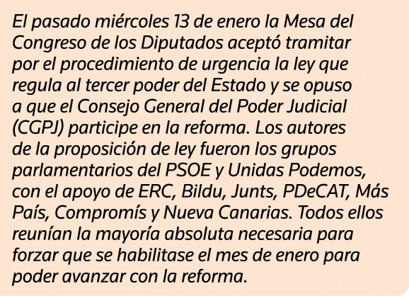 El pasado miércoles 13 de enero la Mesa del Congreso de los Diputados aceptó tramitar por el procedimiento de urgenci   