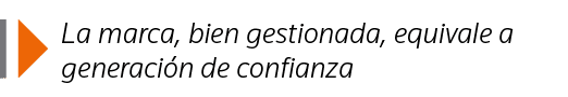  La marca, bien gestionada, equivale a generación de confianza