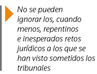  No se pueden ignorar los, cuando menos, repentinos e inesperados retos jurídicos a los que se han visto sometidos lo   