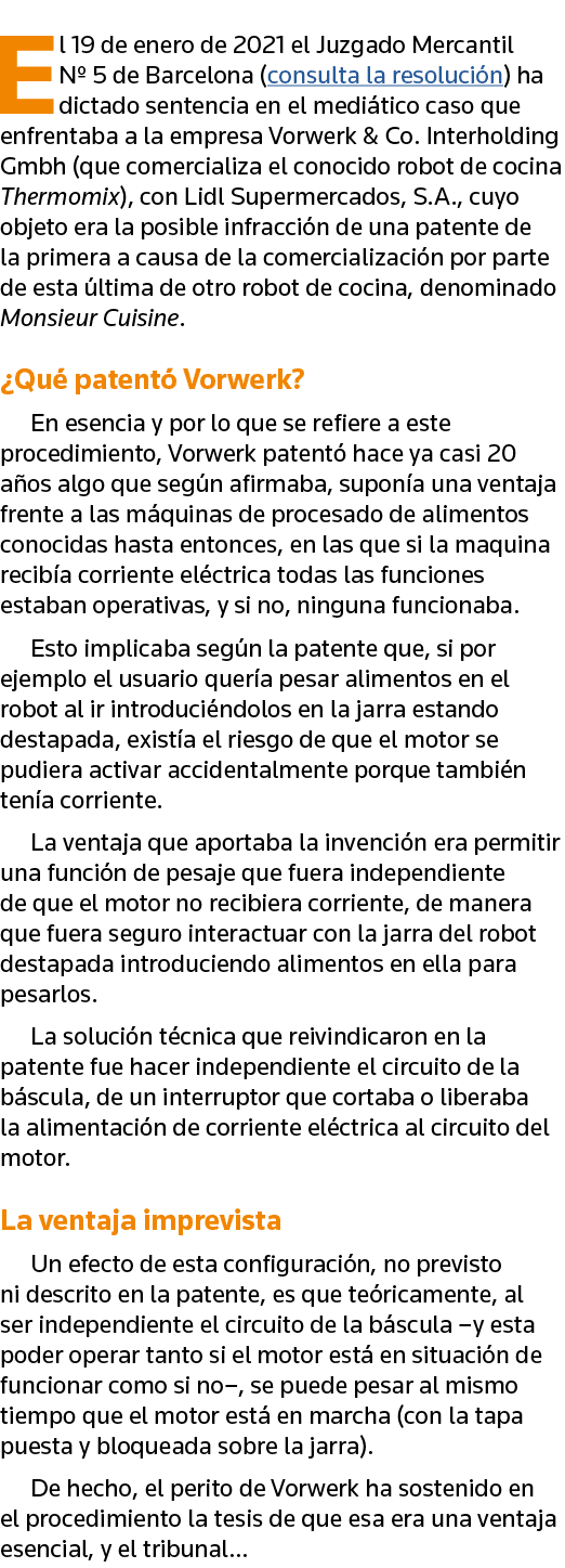 El 19 de enero de 2021 el Juzgado Mercantil N  5 de Barcelona (consulta la resolución) ha dictado sentencia en el med   
