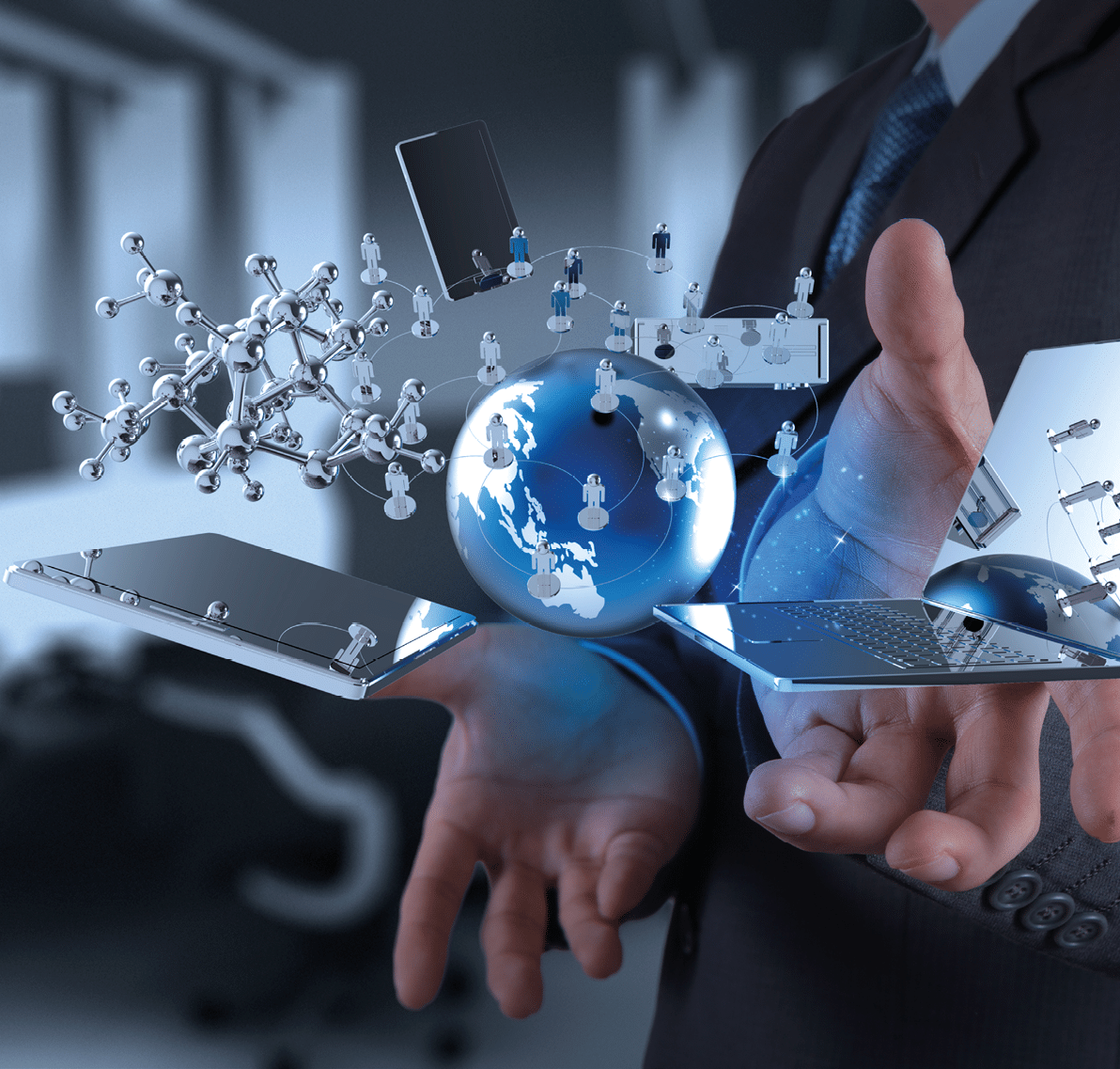 businessman working on modern technology as concept