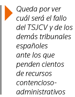  Queda por ver cuál será el fallo del TSJCV y de los demás tribunales españoles ante los que penden cientos de recurs   