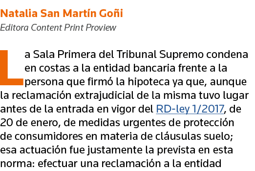Natalia San Martín Goñi Editora Content Print Proview La Sala Primera del Tribunal Supremo condena en costas a la ent   