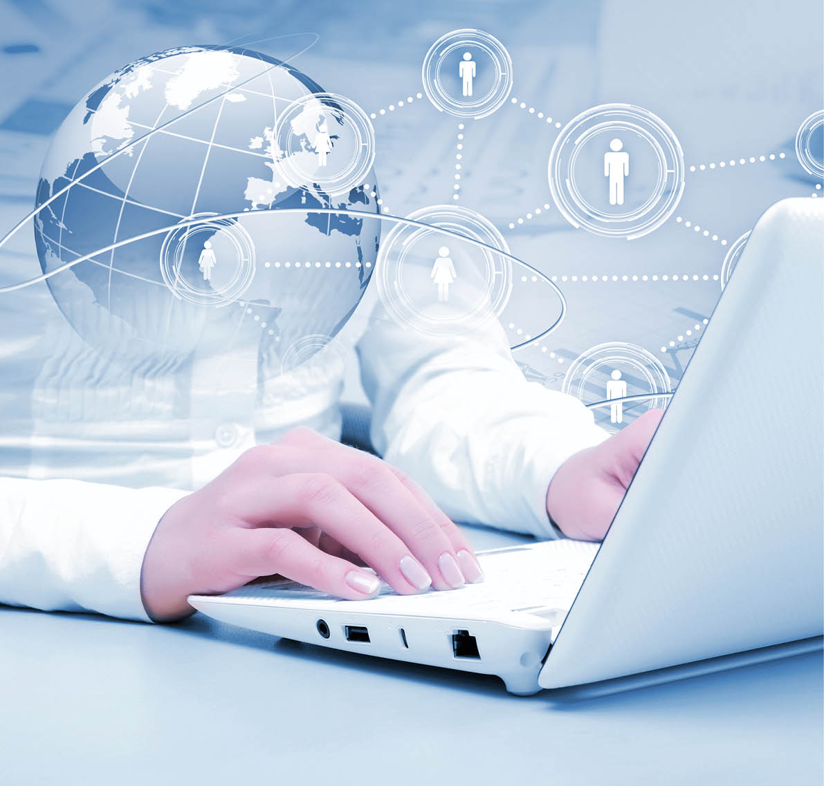 Symbol of social network with people images