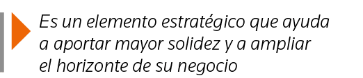  Es un elemento estratégico que ayuda a aportar mayor solidez y a ampliar el horizonte de su negocio