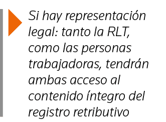  Si hay representación legal: tanto la RLT, como las personas trabajadoras, tendrán ambas acceso al contenido íntegro   
