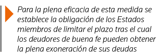  Para la plena eficacia de esta medida se establece la obligación de los Estados miembros de limitar el plazo tras el   