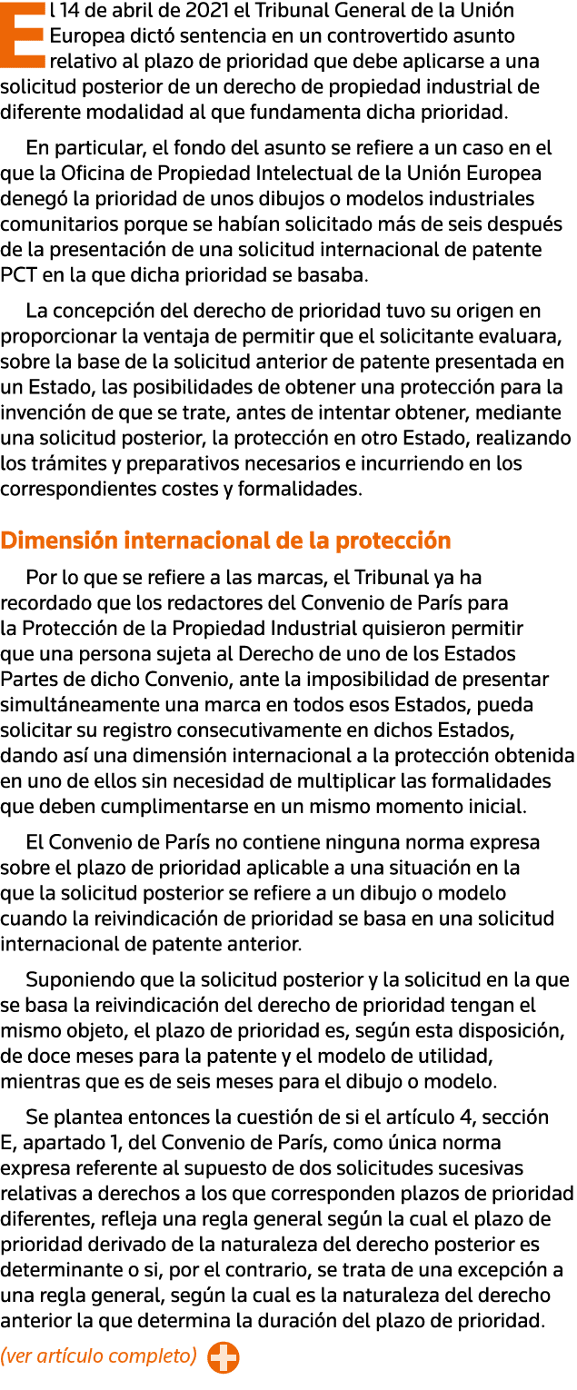 El 14 de abril de 2021 el Tribunal General de la Unión Europea dictó sentencia en un controvertido asunto relativo al   