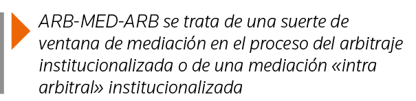  ARB-MED-ARB se trata de una suerte de ventana de mediación en el proceso del arbitraje institucionalizada o de una m   