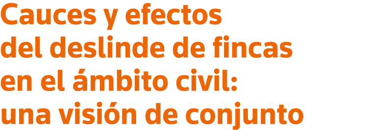 Cauces y efectos del deslinde de fincas en el ámbito civil: una visión de conjunto
