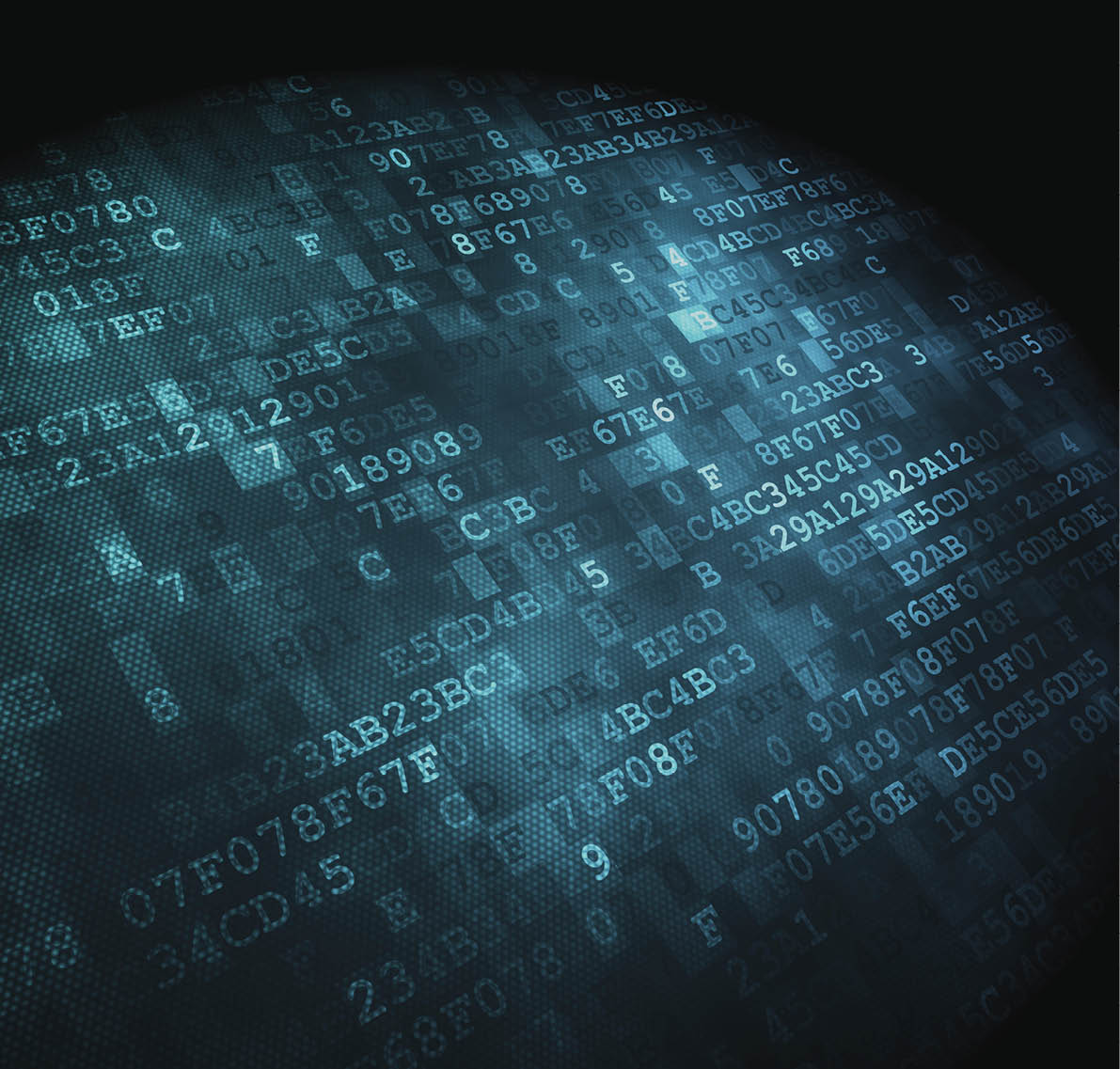 Technology concept: hex-code digital background, 3D render