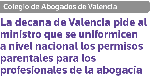 Colegio de Abogados de Valencia La decana de Valencia pide al ministro que se uniformicen a nivel nacional los permis   