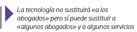  La tecnología no sustituirá  a los abogados  pero sí puede sustituir a  algunos abogados  y a algunos servicios