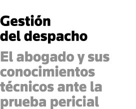Gestión del despacho El abogado y sus conocimientos técnicos ante la prueba pericial