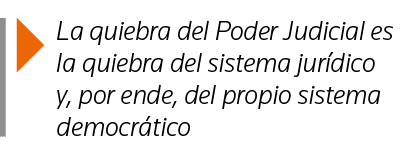  La quiebra del Poder Judicial es la quiebra del sistema jurídico y, por ende, del propio sistema democrático