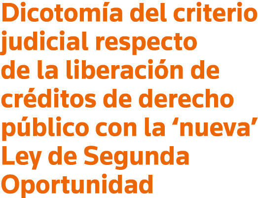 Dicotomía del criterio judicial respecto de la liberación de créditos de derecho público con la  nueva  Ley de Segund   