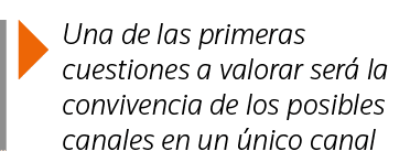  Una de las primeras cuestiones a valorar será la convivencia de los posibles canales en un único canal