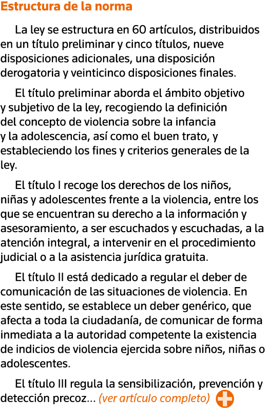 Estructura de la norma La ley se estructura en 60 artículos, distribuidos en un título preliminar y cinco títulos, nu   