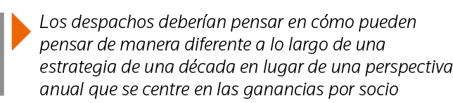  Los despachos deberían pensar en cómo pueden pensar de manera diferente a lo largo de una estrategia de una década e   