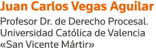Juan Carlos Vegas Aguilar Profesor Dr  de Derecho Procesal  Universidad Católica de Valencia  San Vicente Mártir 