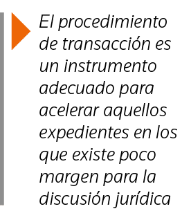  El procedimiento de transacción es un instrumento adecuado para acelerar aquellos expedientes en los que existe poco   