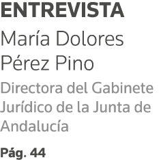 ENTREVISTA María Dolores Pérez Pino Directora del Gabinete Jurídico de la Junta de Andalucía Pág  44
