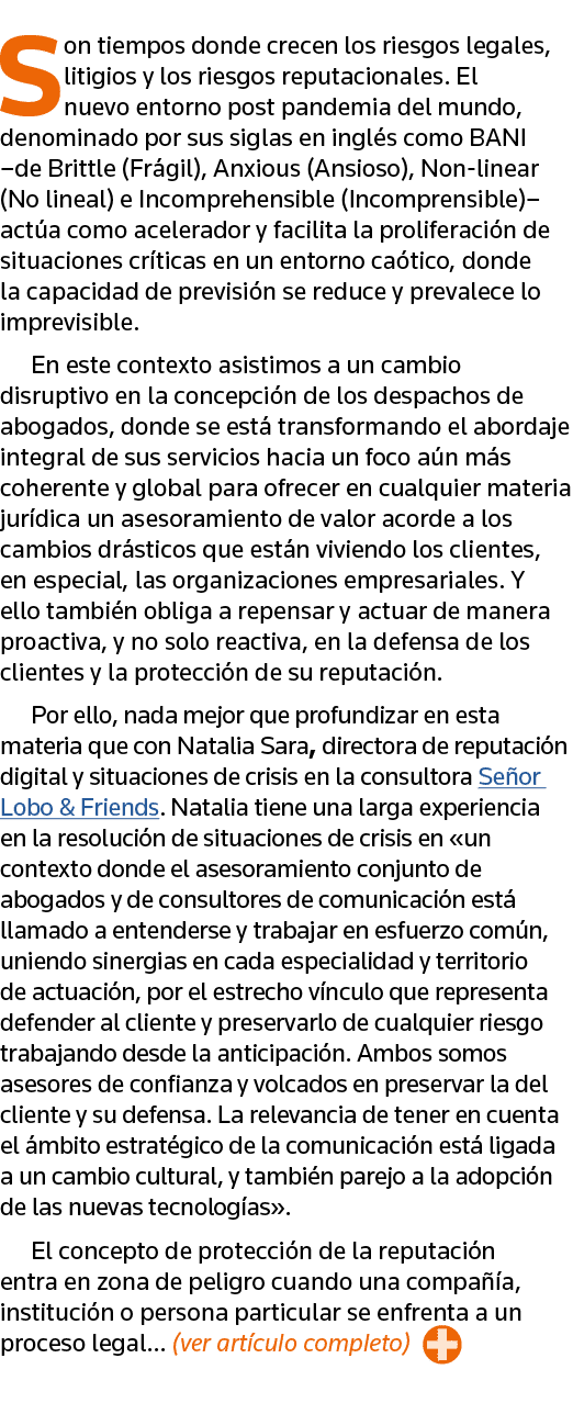 Son tiempos donde crecen los riesgos legales, litigios y los riesgos reputacionales  El nuevo entorno post pandemia d   