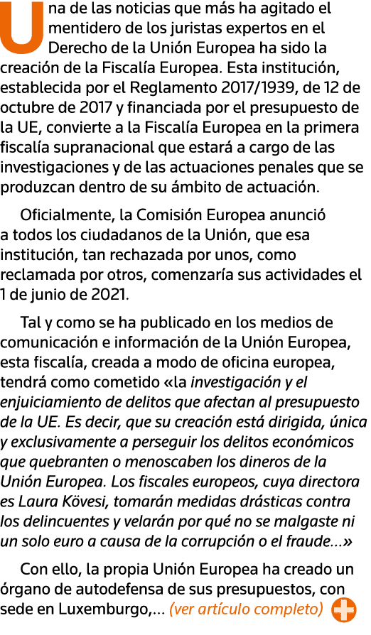 Una de las noticias que más ha agitado el mentidero de los juristas expertos en el Derecho de la Unión Europea ha sid   