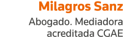 Milagros Sanz Abogado  Mediadora acreditada CGAE