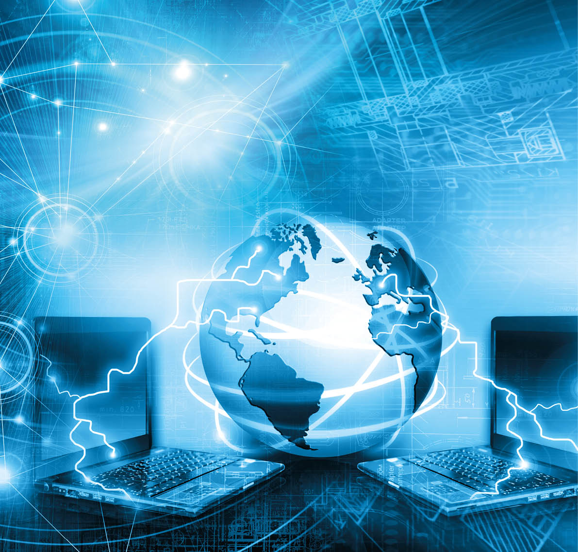 Best Internet Concept  Globe, glowing lines on technological background  Electronics, Wi-Fi, rays, symbols Internet, television, mobile and satellite communications  Technology illustration, 3D illustration