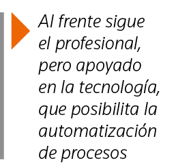  Al frente sigue el profesional, pero apoyado en la tecnología, que posibilita la automatización de procesos