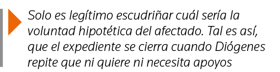  Solo es legítimo escudriñar cuál sería la voluntad hipotética del afectado  Tal es así, que el expediente se cierra    